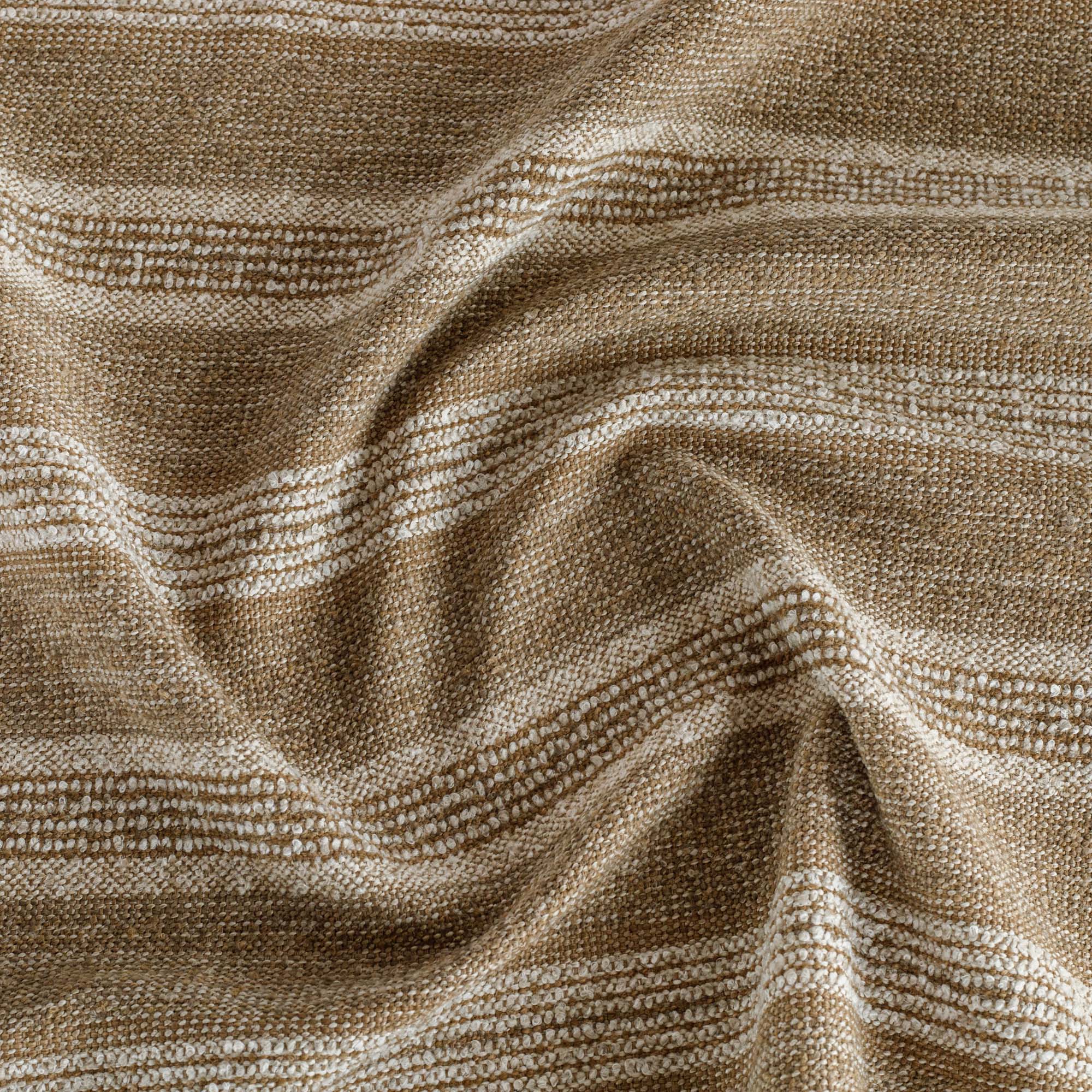 Acadia Cinnamon, a striped home decor fabric from Tonic Living, in almond, beige and soft white.