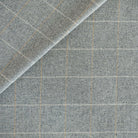 a heather grey, cream and beige windowpane check home decor fabric