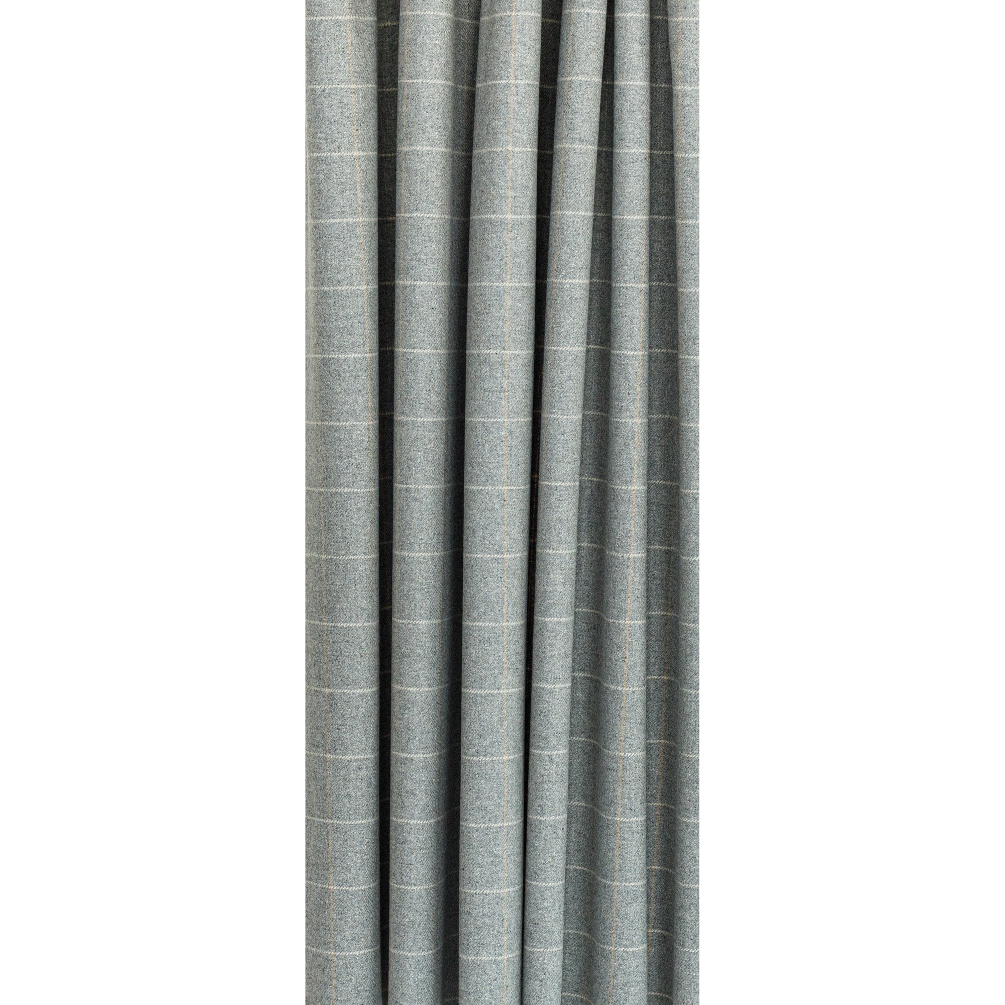 a heather grey, cream and beige windowpane check curtain fabric from Tonic Living