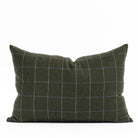 Addison Plaid 14x20 Pillow Moss, a mossy green windowpane check lumbar pillow from Tonic Living