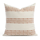 Allegro 22x22 Pillow Rust, a rusty red and cream patterned stripe accent pillow from Tonic Living