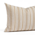 earth tone stripe lumbar pillow : close up view