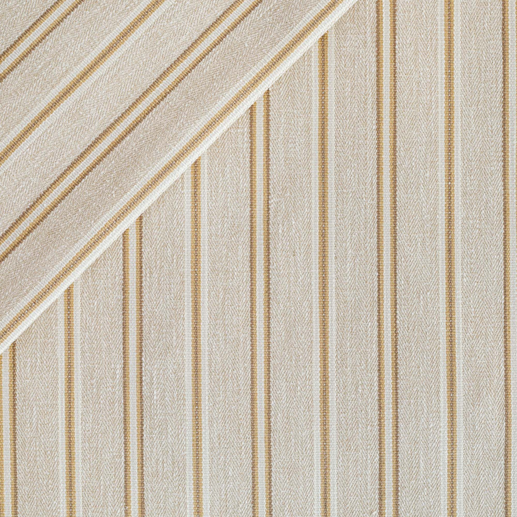 August Stripe Honeycomb, a beige, cream, ochre yellow and tan brown striped home decor fabric from Tonic Living