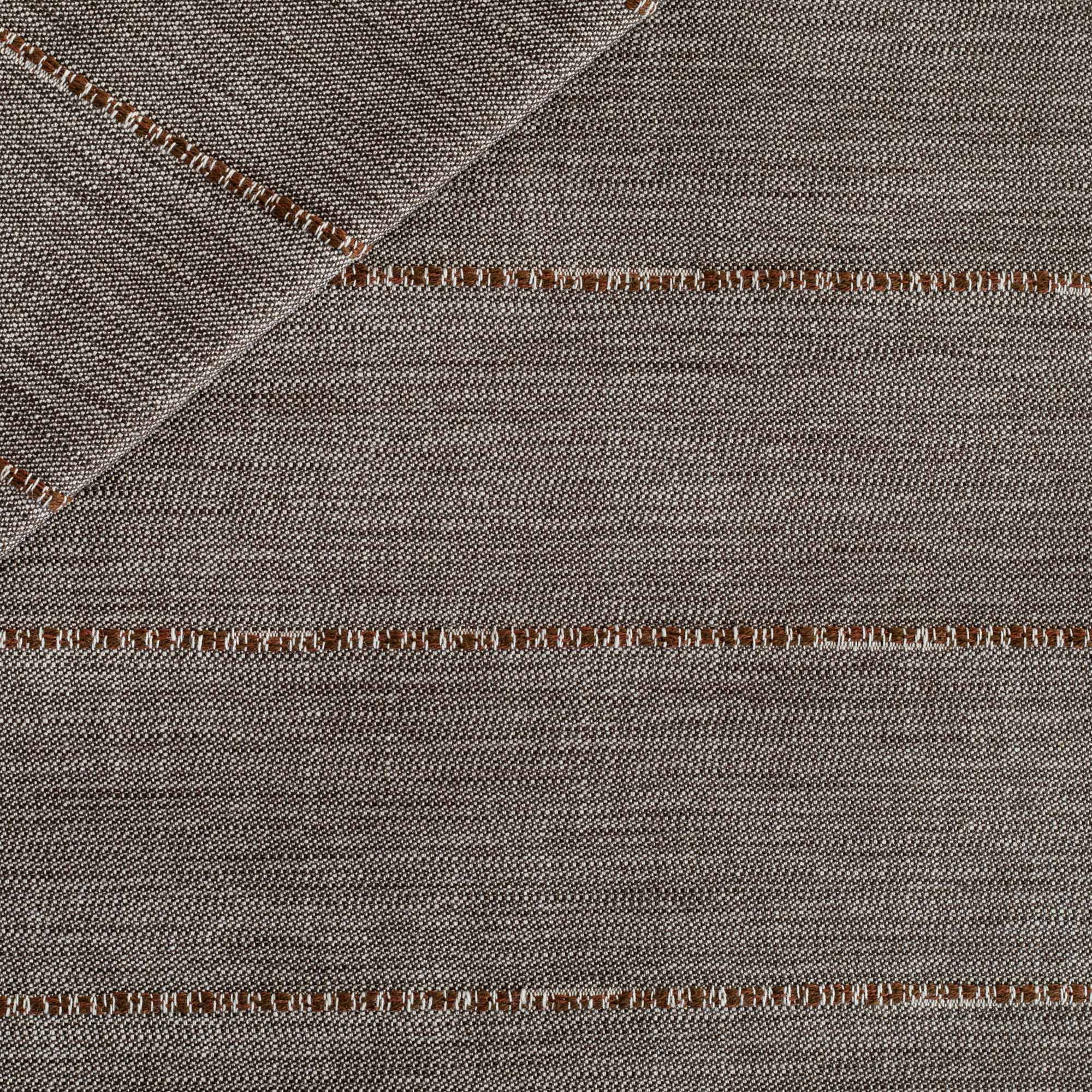 a rich chocolate brown chunky horizontal stripe upholstery fabric 