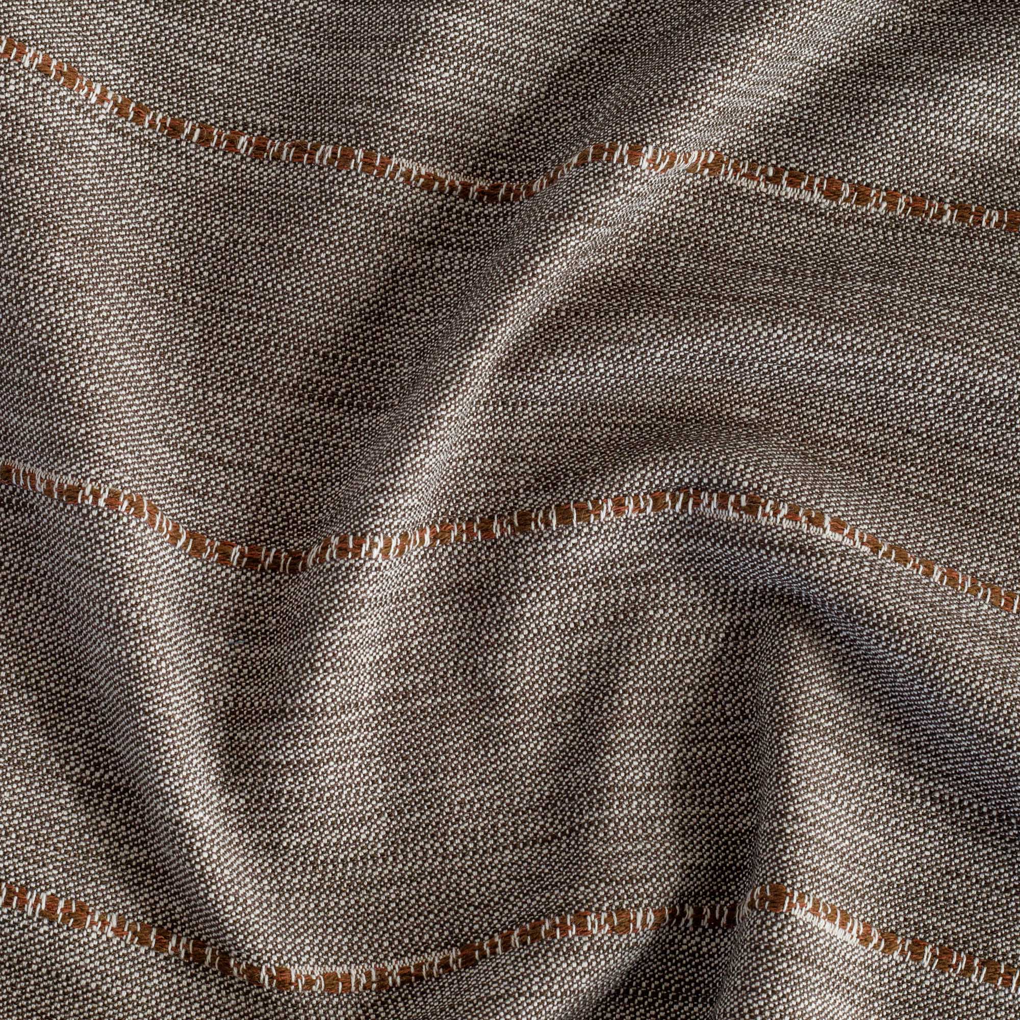 a rich chocolate brown chunky horizontal stripe home decor fabric 