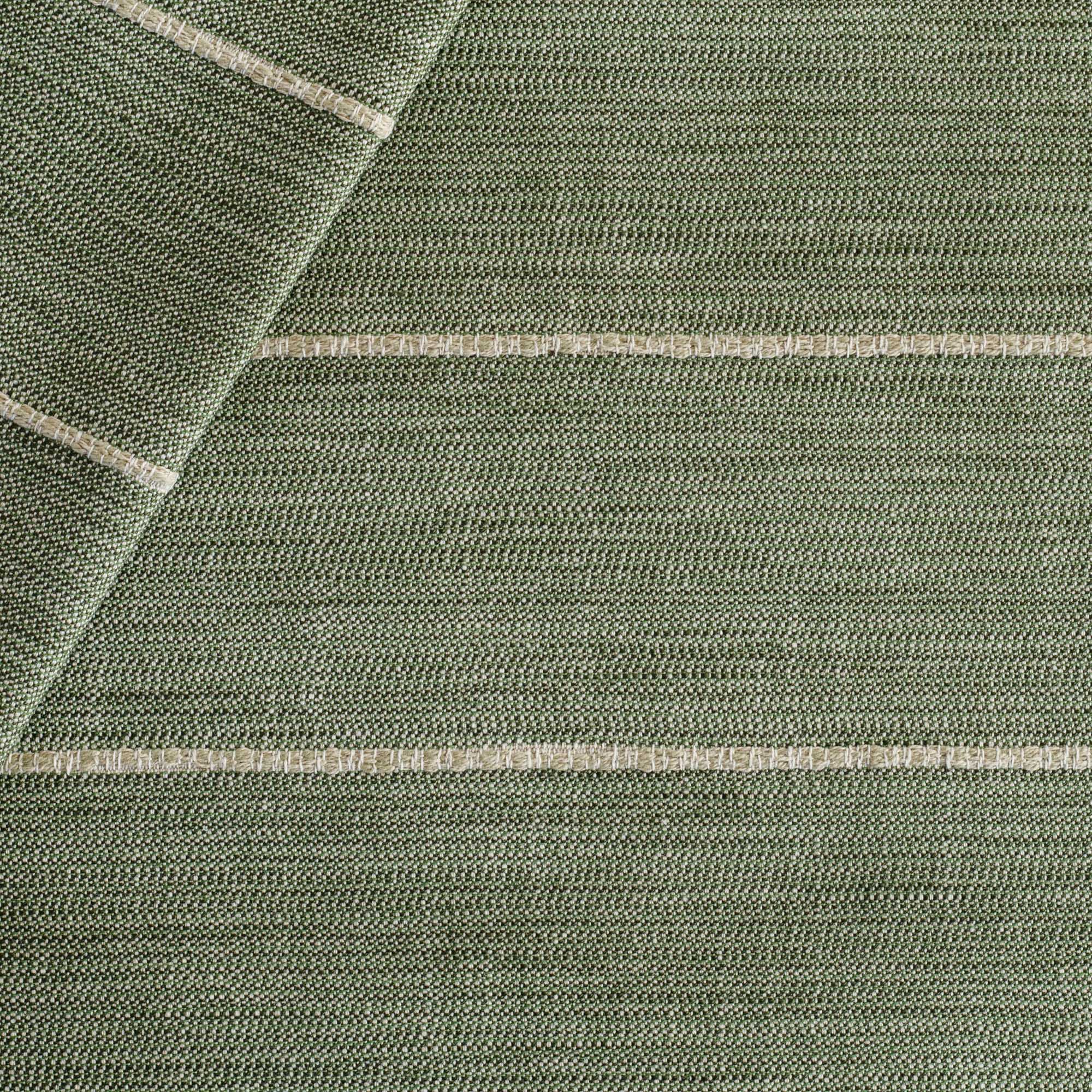 a leafy green and beige stripe home decor fabric