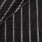 Brunswick Stripe Onyx Fabric, a faded black and soft white global inspired stripe upholstery fabric from Tonic Living