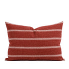 Brunswick Pomegranate 14x20, a red and white striped lumbar pillow from Tonic Living.