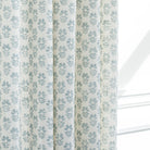 Carmel Sky Blue, a drapery fabric from Tonic Living with a block print floral pattern.