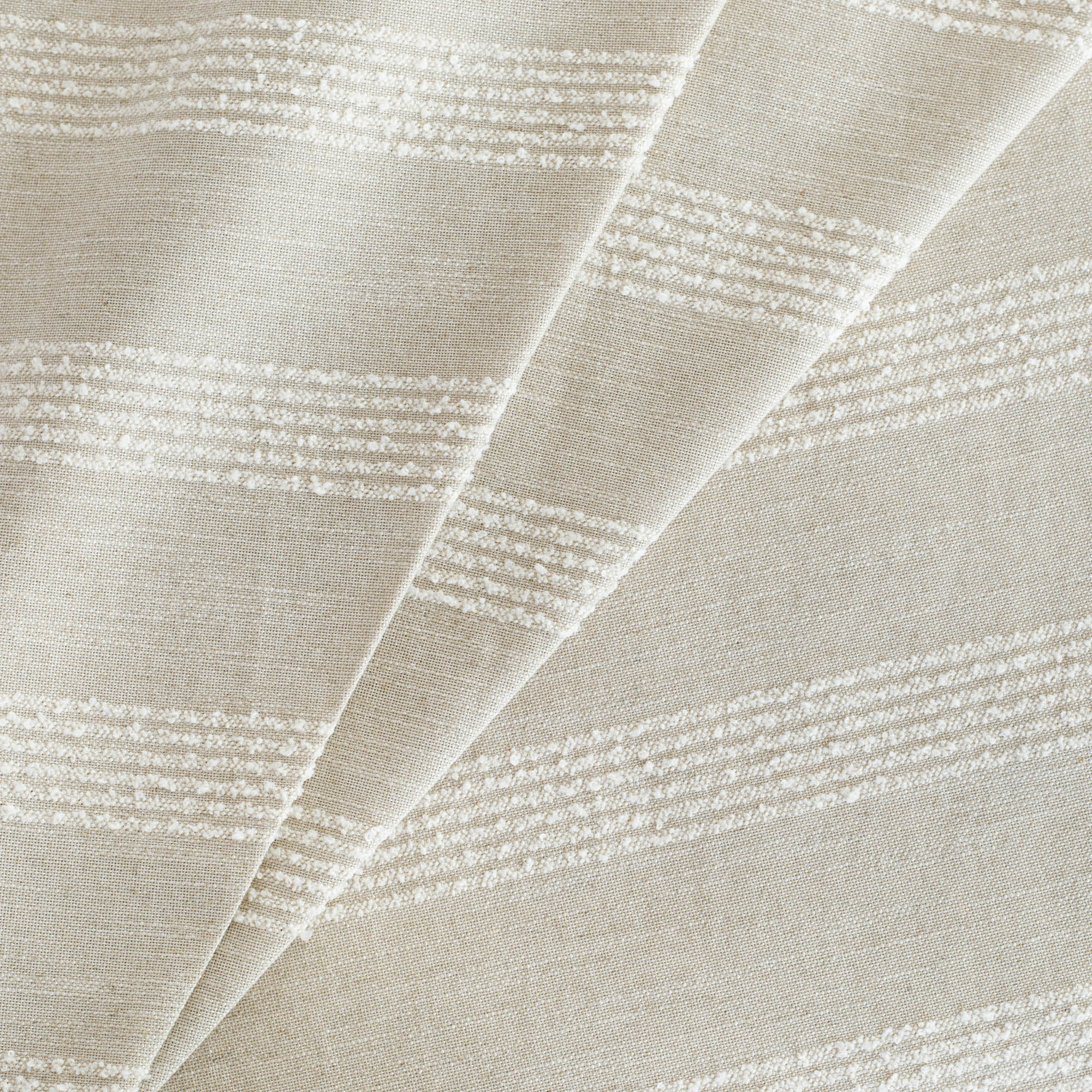 Finn Stripe Fabric Natural, an oatmeal and off white loopy stripe multipurpose fabric from Tonic Living