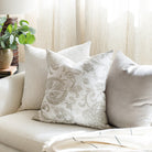 Warm grey and cream floral Tonic Living pillows