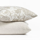 Neutral floral throw pillows: Gia Pebble and Quince Pearl throw pillows