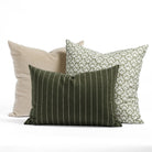 Tonic Living pillow combo : Hunter Stripe Moss lumbar with Calli Moss and Valentina Velvet Cashmere