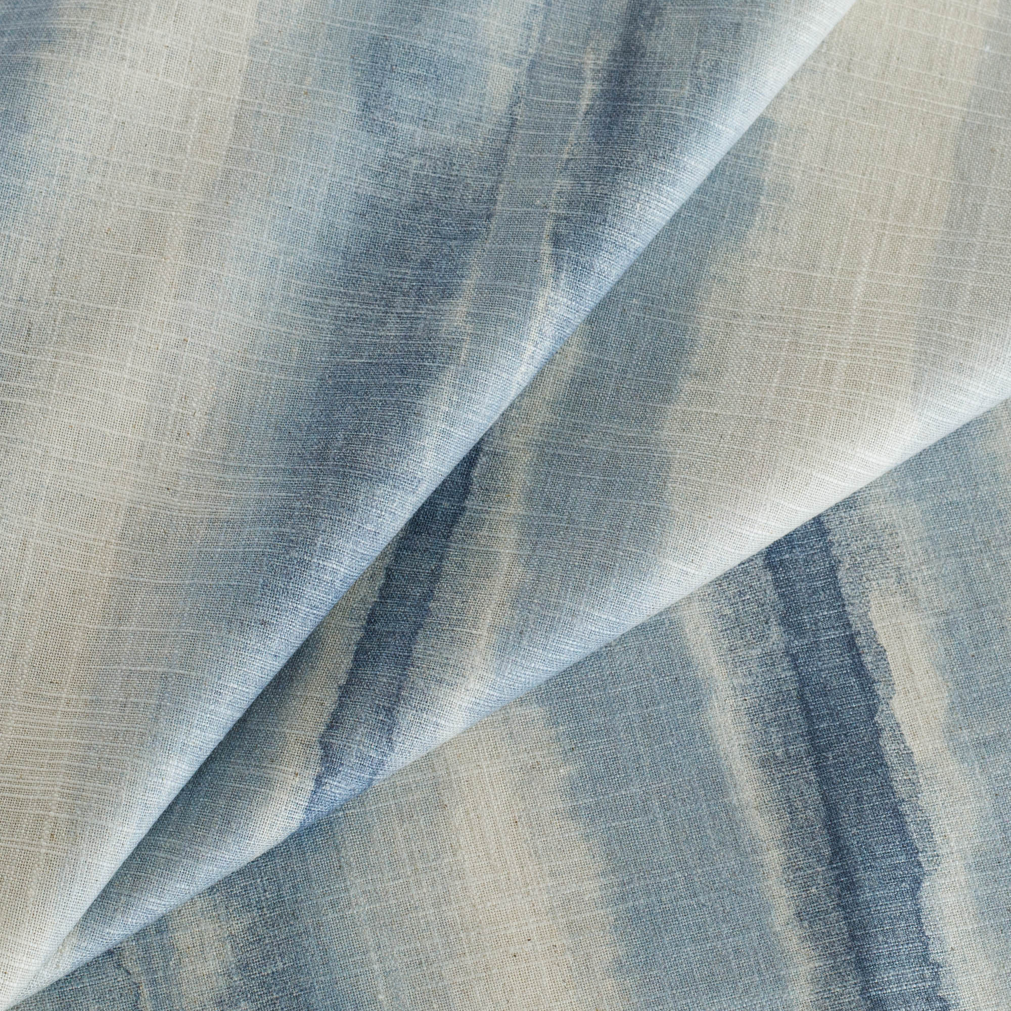 a painterly blue ombre stripe fabric