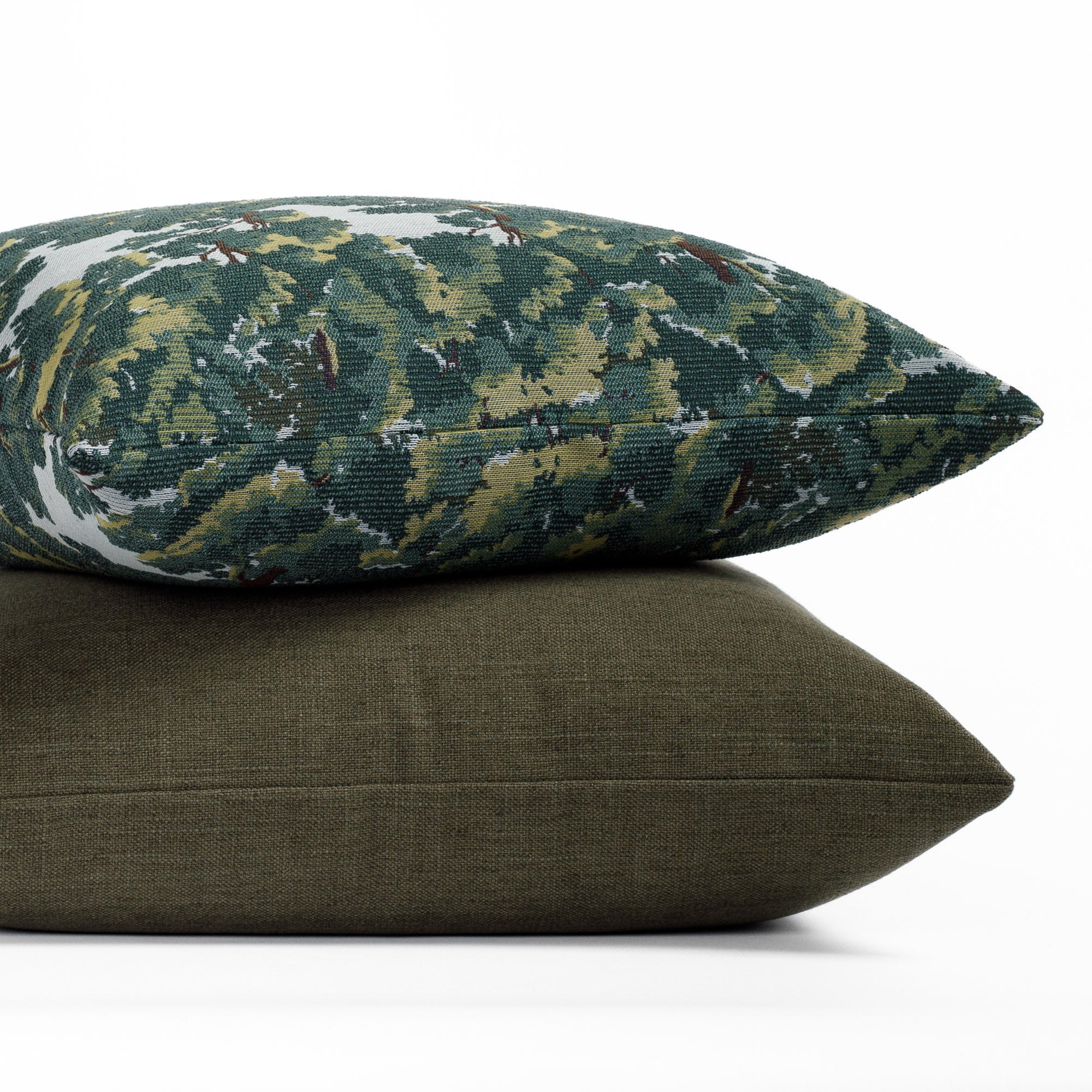 green pillow pairing - elora forest green and lincoln moss throw pillows