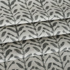 a modern charcoal grey and beige botanical print home decor fabric